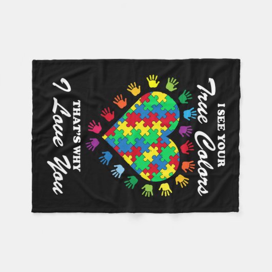 Ware kleuren - Harde Puzzle Cool Autisme Awareness Fleece Deken (Voorkant (Horizontaal))