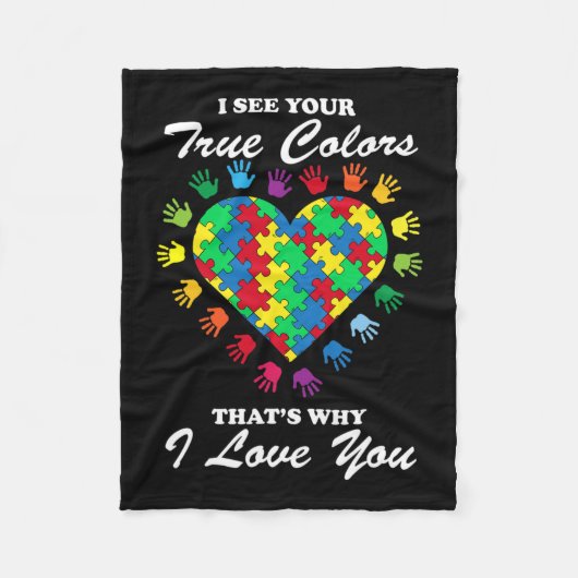 Ware kleuren - Harde Puzzle Cool Autisme Awareness Fleece Deken (Voorkant)