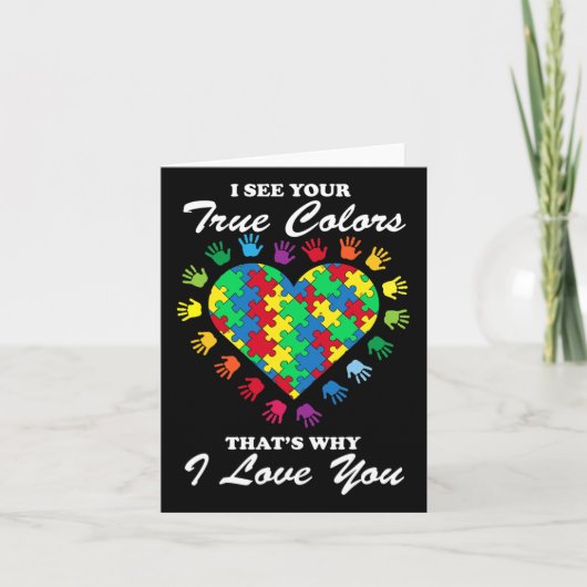 Ware kleuren - Harde Puzzle Cool Autisme Awareness Kaart (Voorkant)