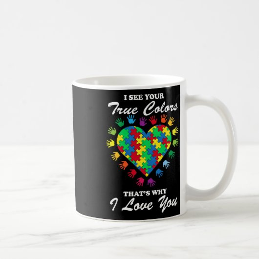 Ware kleuren - Harde Puzzle Cool Autisme Awareness Koffiemok (Rechts)