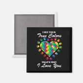 Ware kleuren - Harde Puzzle Cool Autisme Awareness Magneet (Voorkant / Achterkant)