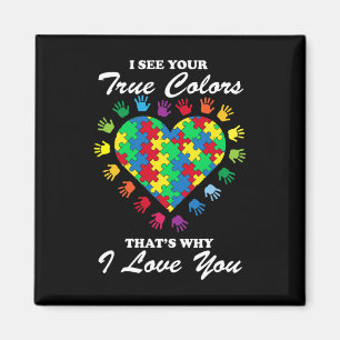 Ware kleuren - Harde Puzzle Cool Autisme Awareness Magneet
