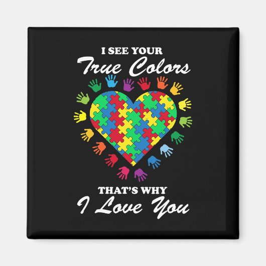 Ware kleuren - Harde Puzzle Cool Autisme Awareness Magneet (Voorkant)