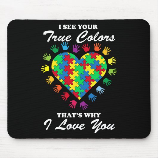 Ware kleuren - Harde Puzzle Cool Autisme Awareness Muismat (Voorkant)