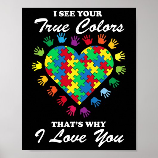 Ware kleuren - Harde Puzzle Cool Autisme Awareness Poster (Voorkant)