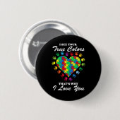 Ware kleuren - Harde Puzzle Cool Autisme Awareness Ronde Button 5,7 Cm (Voorkant /achterkant)