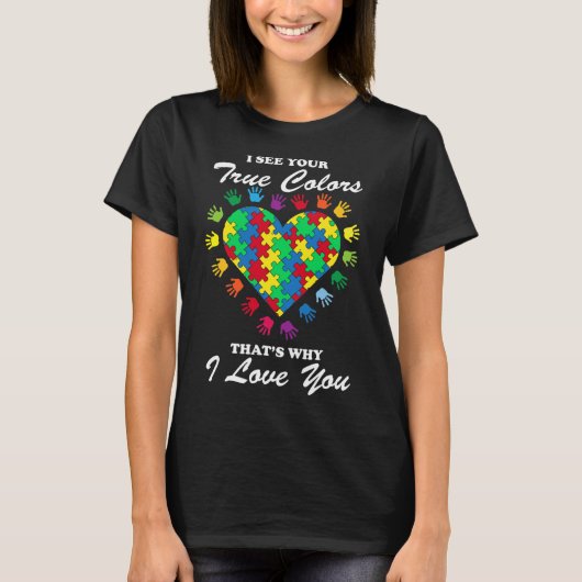 Ware kleuren - Harde Puzzle Cool Autisme Awareness T-shirt (Voorkant)