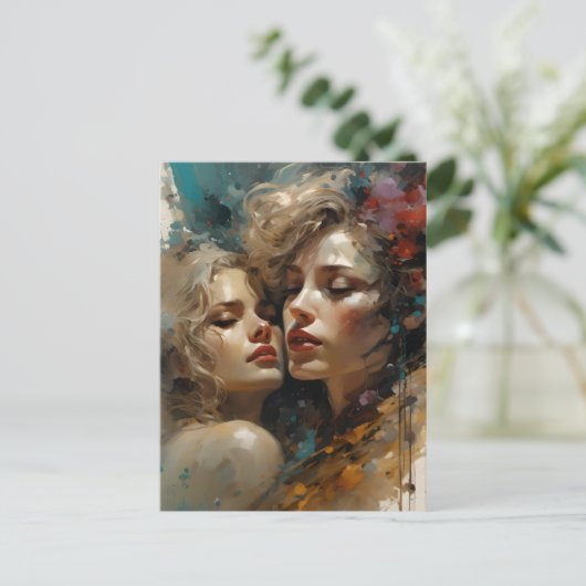 Ware Lesbische Liefde Briefkaart (Staand voorkant)