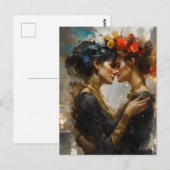Ware Lesbische Lovers Bloemen in Haar Briefkaart (Voorkant / Achterkant)