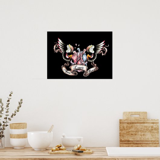 ware liefde altijd poster (Keuken)