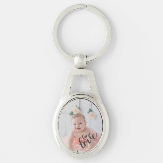 Ware Liefde Baby Foto Moederdag Sleutelhanger (Voorkant)