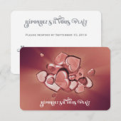 Ware Liefde Bursting Hearts RSVP Kaartje (Voorkant / Achterkant)