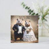 "Ware Liefde Down Under: Wombats Sluiten Huwelijk Save The Date (Staand voorkant)
