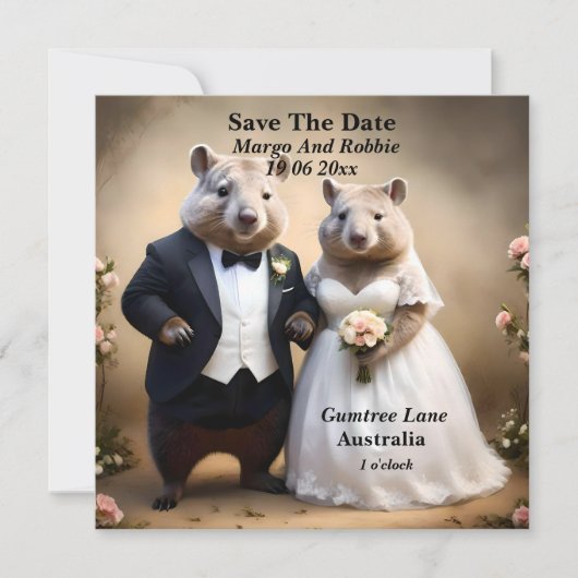 "Ware Liefde Down Under: Wombats Sluiten Huwelijk Save The Date (Voorkant)