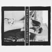 Ware liefde duurt voor altijd zwart wit bruiloft f fleece deken (Voorkant (Horizontaal))