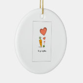 ware liefde, erwten en wortelen keramisch ornament (Rechts)