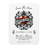 Ware Liefde Hart Tattoo Bruiloft Save the Date Magneet (Verticaal)