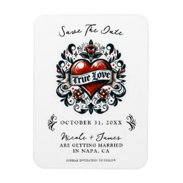 Ware Liefde Hart Tattoo Bruiloft Save the Date Magneet
