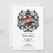 Ware liefde hart Tattoo look bruiloft Kaart (Voorkant)