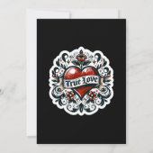 Ware liefde hart Tattoo look bruiloft Kaart (Achterkant)