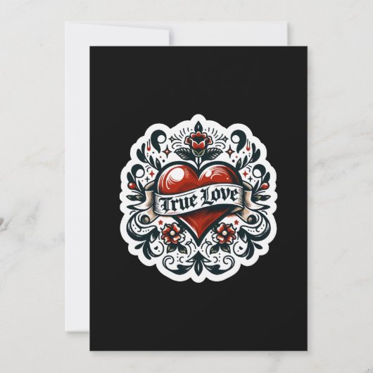 Ware liefde hart Tattoo look bruiloft Kaart (Achterkant)