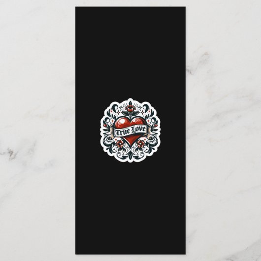 Ware Liefde Hart Tattoo Sticker Bruiloft Menu (Achterkant)