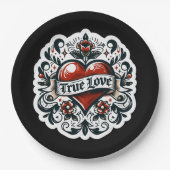 Ware Liefde Hart Tattoo Sticker Bruiloft Verloving Papieren Bordje (Voorkant)