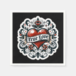 Ware Liefde Hart Tattoo Sticker Bruiloft Verloving Servet