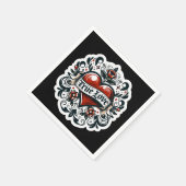 Ware Liefde Hart Tattoo Sticker Bruiloft Verloving Servet (Hoek)