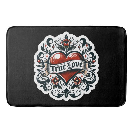 Ware Liefde Hart Tattoo Sticker Stijl Artistiek Badmat (Voorkant)