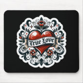 Ware Liefde Hart Tattoo Sticker Stijl Artistiek Muismat (Voorkant)