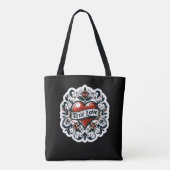 Ware Liefde Hart Tattoo Sticker Stijl Artistiek Tote Bag (Achterkant)