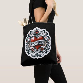 Ware Liefde Hart Tattoo Sticker Stijl Artistiek Tote Bag