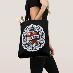Ware Liefde Hart Tattoo Sticker Stijl Artistiek Tote Bag