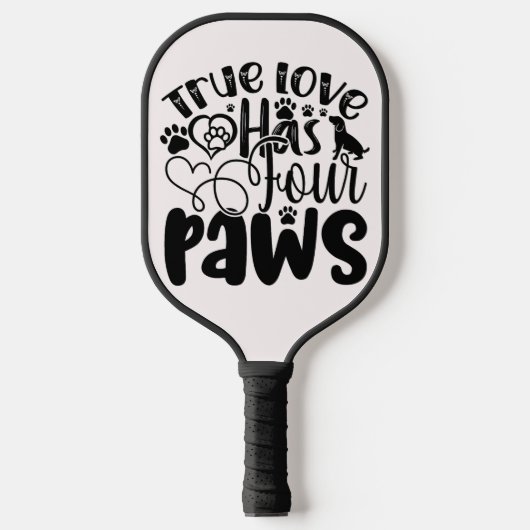 Ware liefde heeft vier poten voor het Dierenvriend Pickleball Paddle (Voorkant)