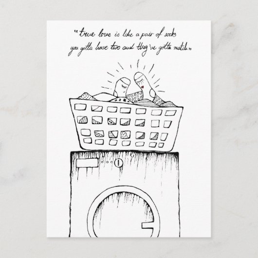 ware liefde is als een paar sokken briefkaart (Voorkant)