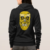 Ware liefde is dood, grote gele bebaarde schedel hoodie (Achterkant)