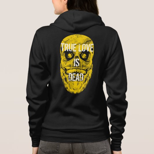 Ware liefde is dood, grote gele bebaarde schedel hoodie (Achterkant)