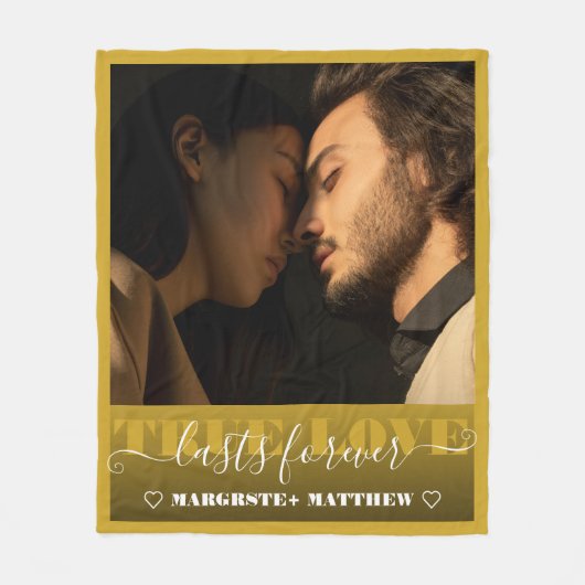 Ware liefde is voor altijd Verloving foto bruiloft Fleece Deken (Voorkant)