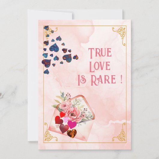 Ware liefde is zeldzame Valentijnsdag romantisch c Feestdagenkaart (Voorkant)
