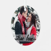 ware liefde, moderne kalligrafie, feestfoto metalen ornament (Voorkant links)