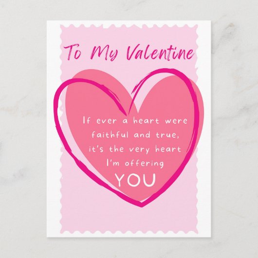 Ware Liefde Offering Met Hart Valentijnsdag Briefkaart (Voorkant)