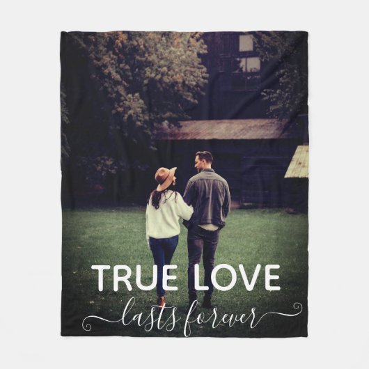 Ware liefde paar foto bruiloft geschenk fleece dek (Voorkant)