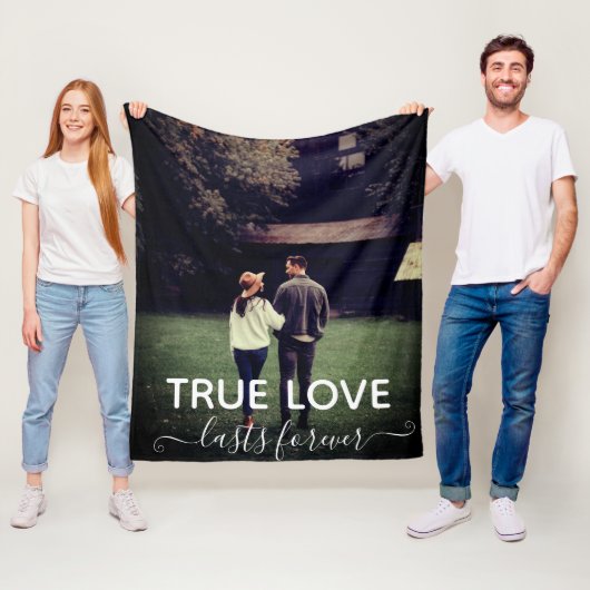 Ware liefde paar foto bruiloft geschenk fleece dek deken (In situ)