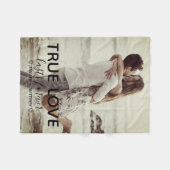 Ware Liefde Paar Foto Verloving Gift Fleece Deken (Voorkant (Horizontaal))