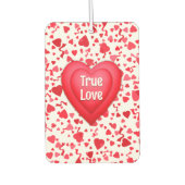 Ware Liefde Rode Confetti Harten Gepersonaliseerd Luchtverfrisser (Voorkant)