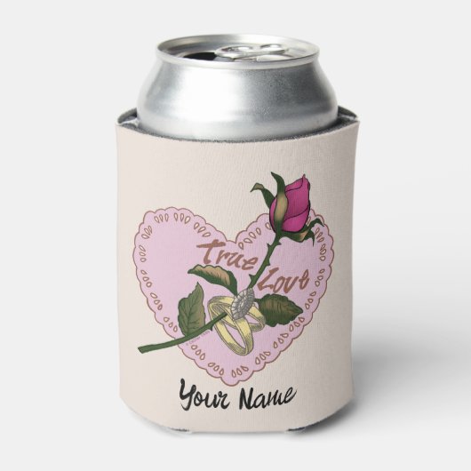 Ware liefde Roos bruiloft Blikjeskoeler (Blikje Voorkant)