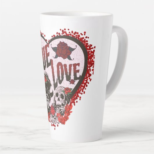Ware liefde schedel paar latte mok (Rechterhoek)