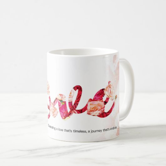 Ware liefde schijnt het helderst koffiemok (Voorkant rechts)