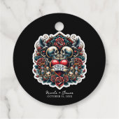 Ware Liefde Skelet Hart Tattoo Bruiloft Bedankjes Labels (Achterkant)